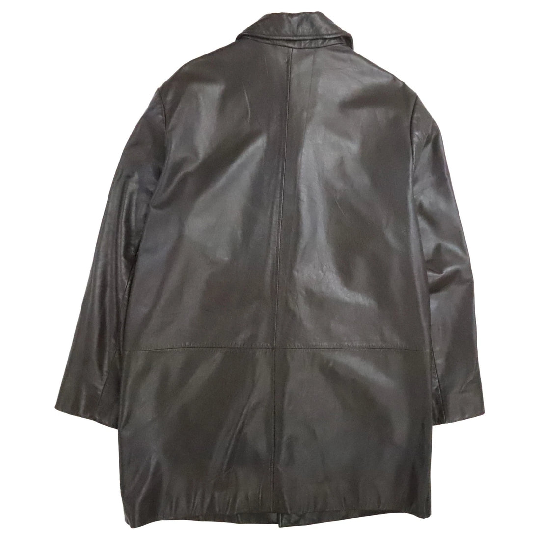 Vintage Banana Republic Leather Trench Coat Jacket Size Large Brown
