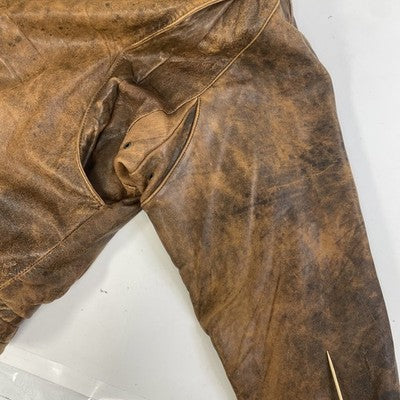 Vintage Marshall Field's New Traditions Leather Bomber Jacket Size Medium Brown