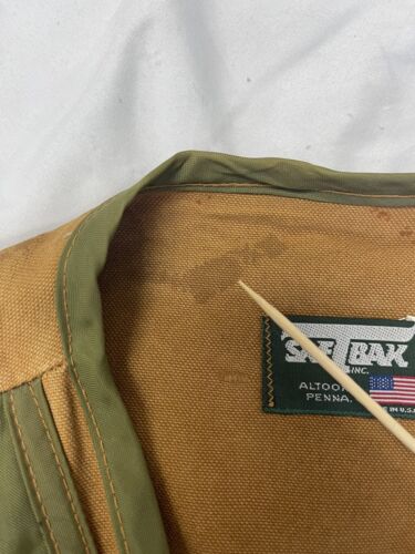 Vintage Saftbak Canvas Fishing Vest Size 2XL Brown Made USA