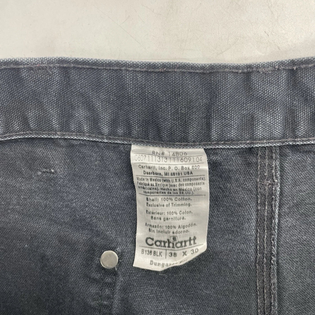 Carhartt Double Knee Canvas Carpenter Work Pants Size 38 X 30 Black