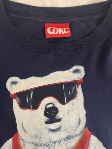 Vintage Coca Cola Polar Bear Lifeguard T-Shirt Size Large Coke Promo 90s