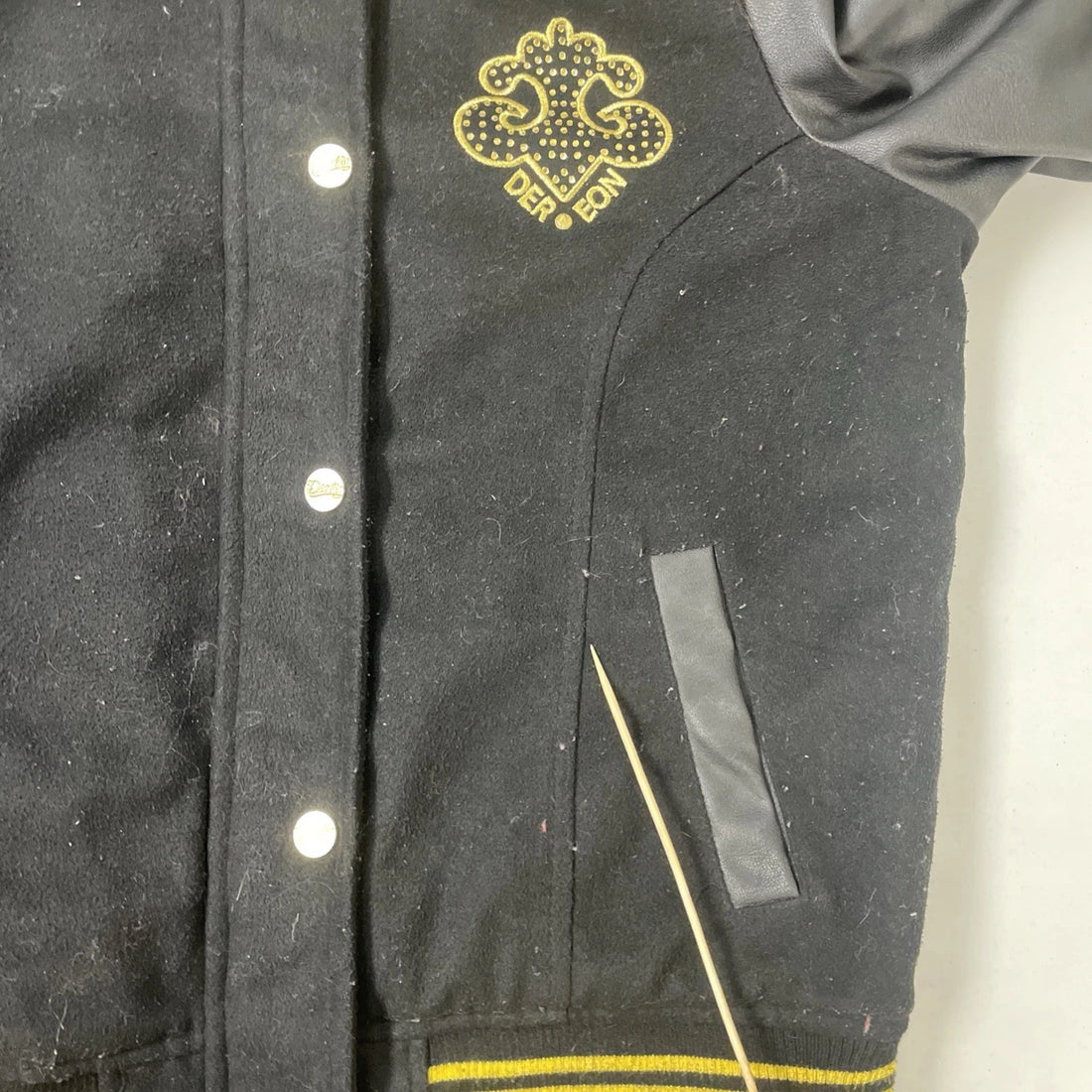 Dereon Wool Varsity Jacket Womens Size XL Y2K