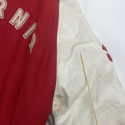 Vintage Sarnia Varsity Leather Wool Jacket Size 46 Red