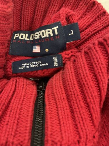 Vintage Polo Sport Ralph Lauren 1/4 Zip Knit Pullover Sweater Size Large