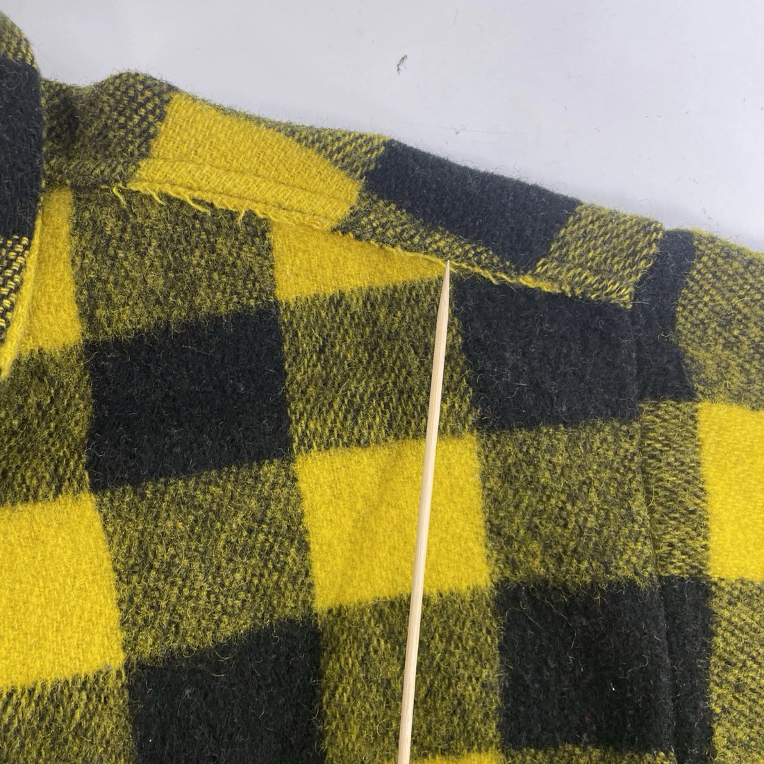 Vintage Wool Button Up Shirt Size XL Yellow Plaid