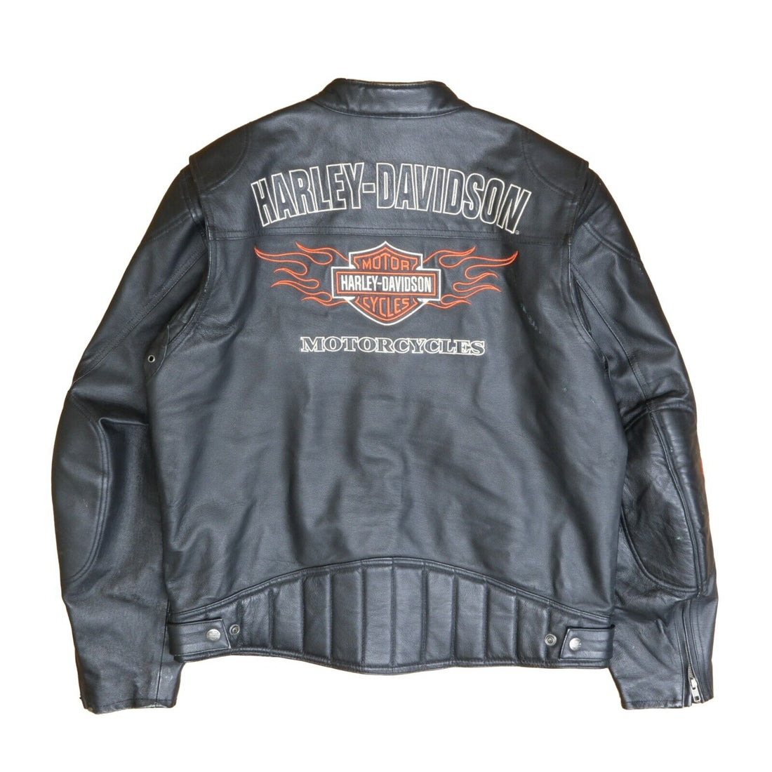 Vintage Harley Davidson Cafe Racer Motorcycle Leather Jacket Size Large Black