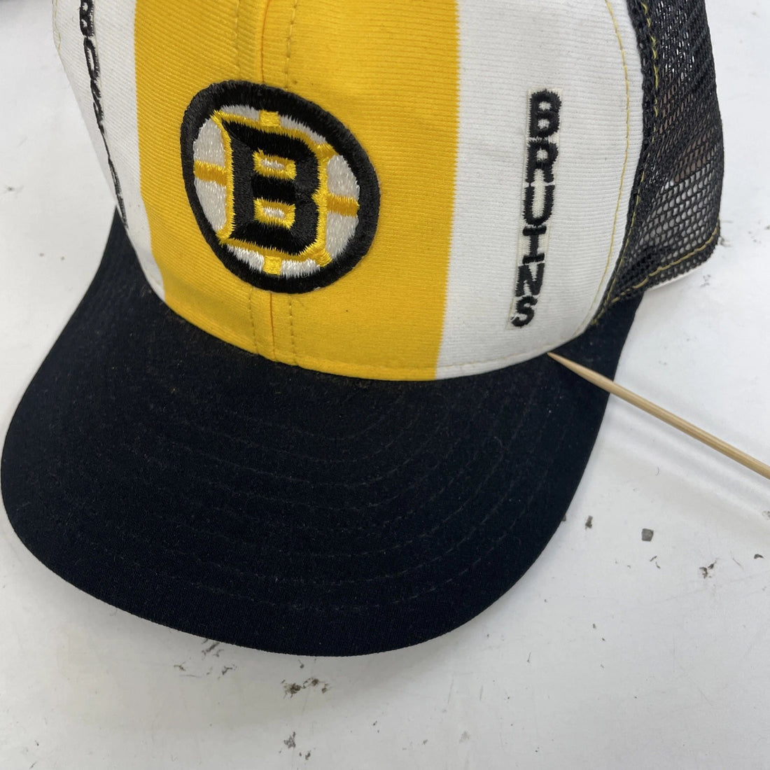 Vintage Boston Bruins Trucker Snapback Hat Cap Size Large 90s NHL