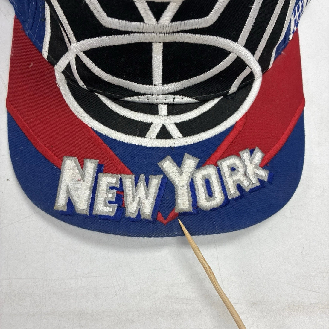 Vintage New York Rangers The Mask Greg Harrison Leather Strap Hat OSFA 90s NHL