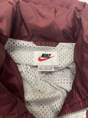 Vintage Nike Anorak Windbreaker Light Pullover Jacket Size XL Burgundy 90s