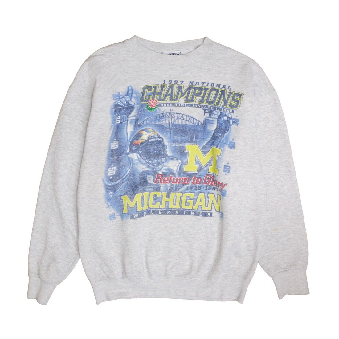 Vintage Michigan Wolverines Rose Bowl Champions Sweatshirt Large 1997 90s NCAA