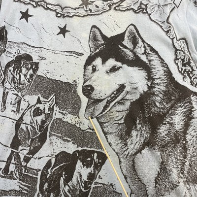 Vintage Alaskan Dog Sled T-Shirt Size XL All Over Print