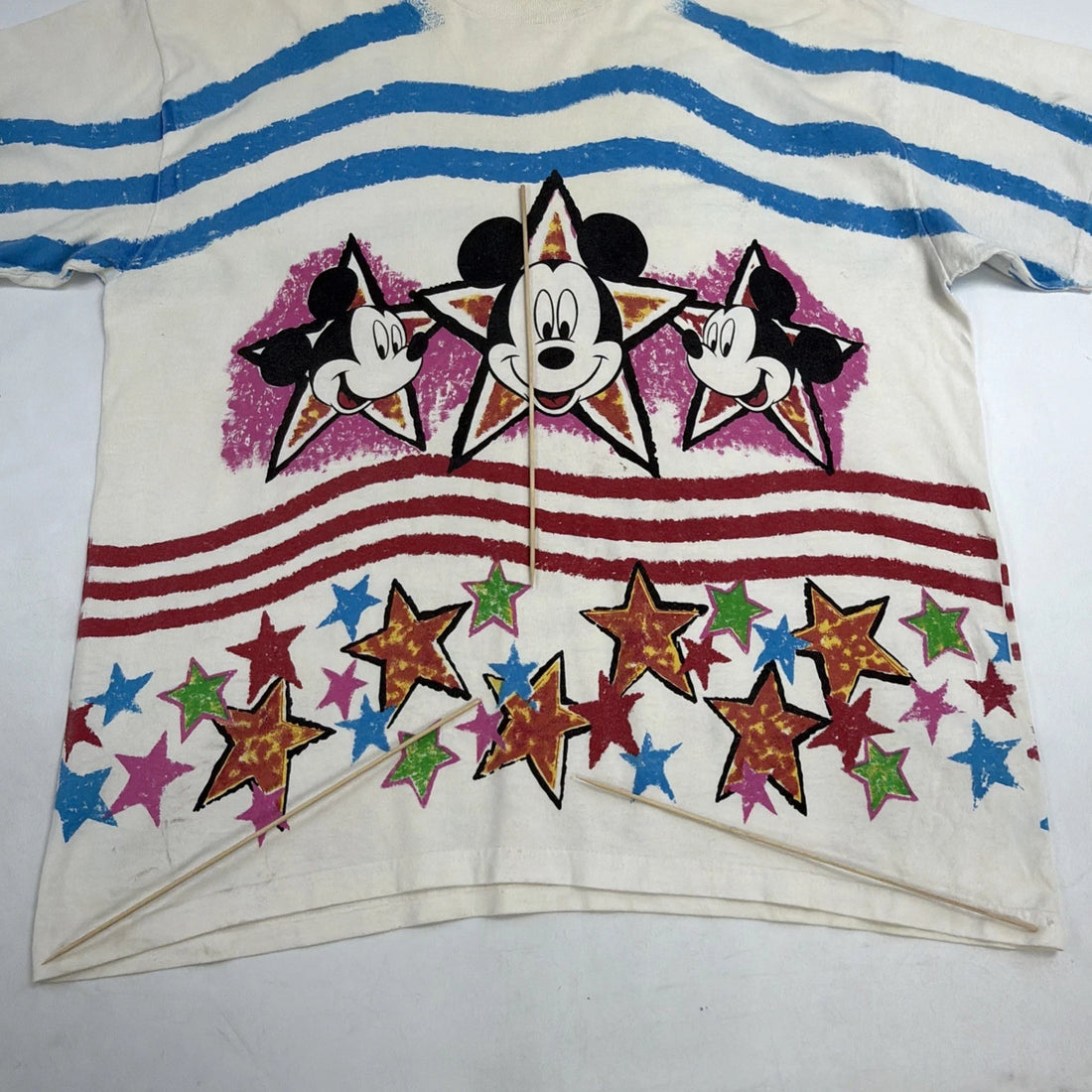 Vintage Mickey Mouse Star Disney T-Shirt Size 2XL All Over Print
