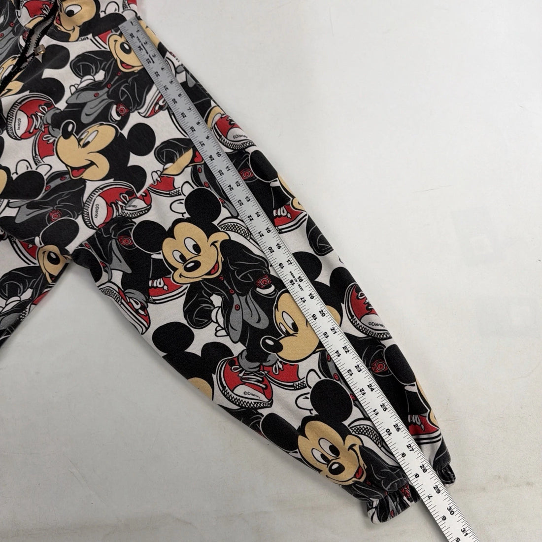Vintage Mickey Mouse Disney 1/2 Zip Pullover Sweatshirt Medium All Over Print