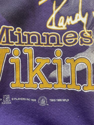 Vintage Minnesota Vikings Randy Moss Goin Vertical Sweatshirt Large 1998 90s NFL