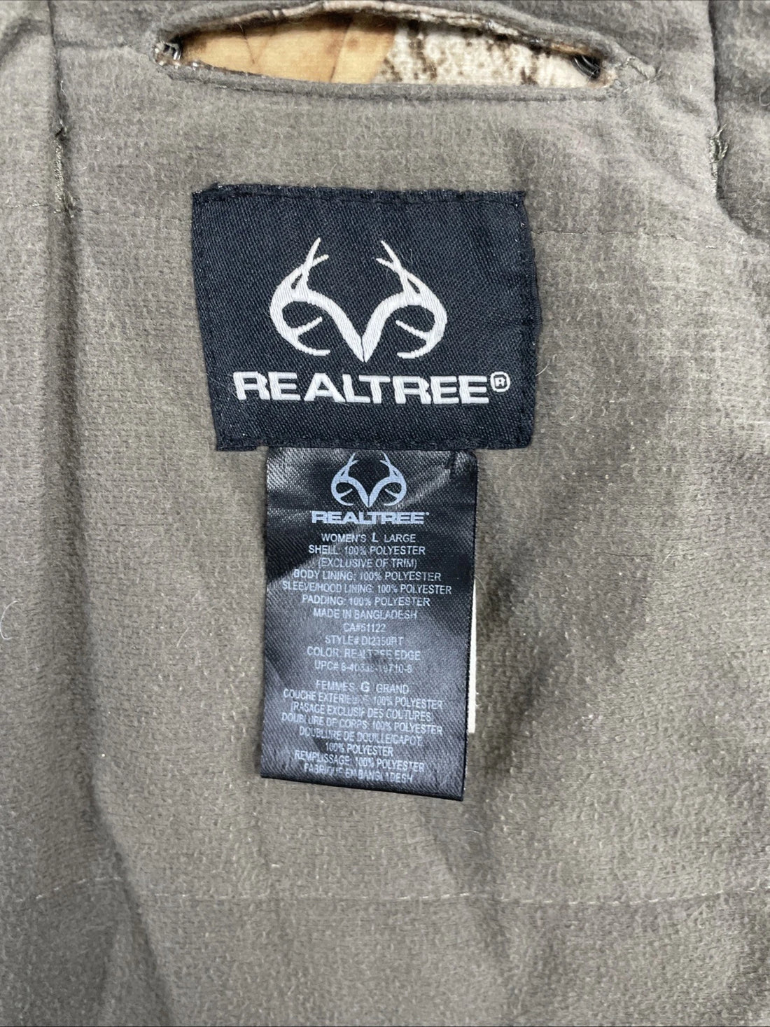 Realtree Camo Jacket Womens Size Large Insulated