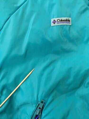 Vintage Columbia Reversible Bomber Jacket Size Small Teal Blue