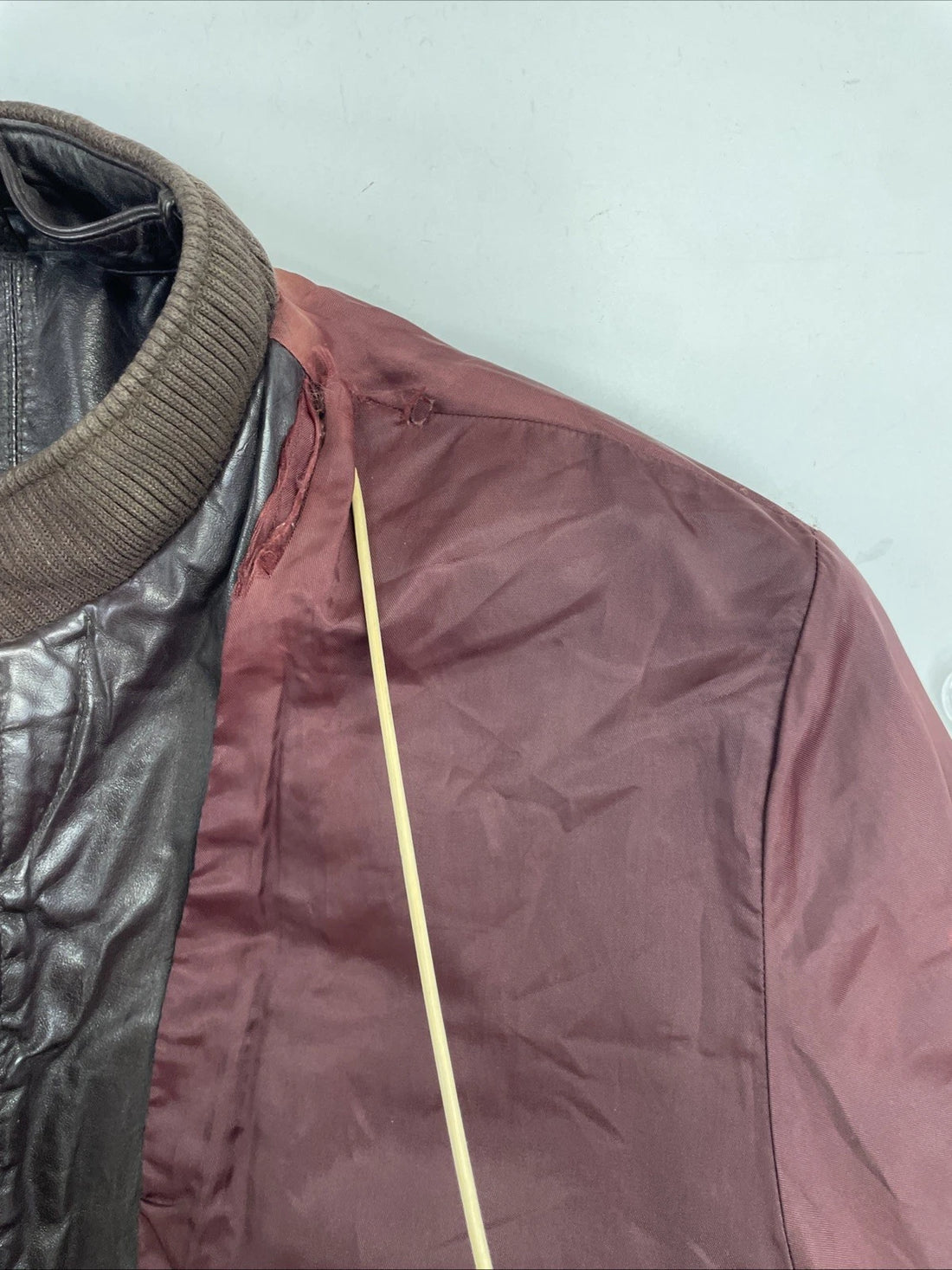 Vintage Members Only Leather Bomber Jacket Size 40 Brown