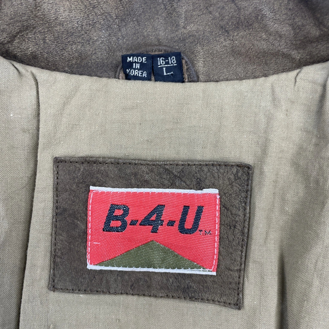 Vintage B4U Bomber Leather Jacket Womens Size Large Brown