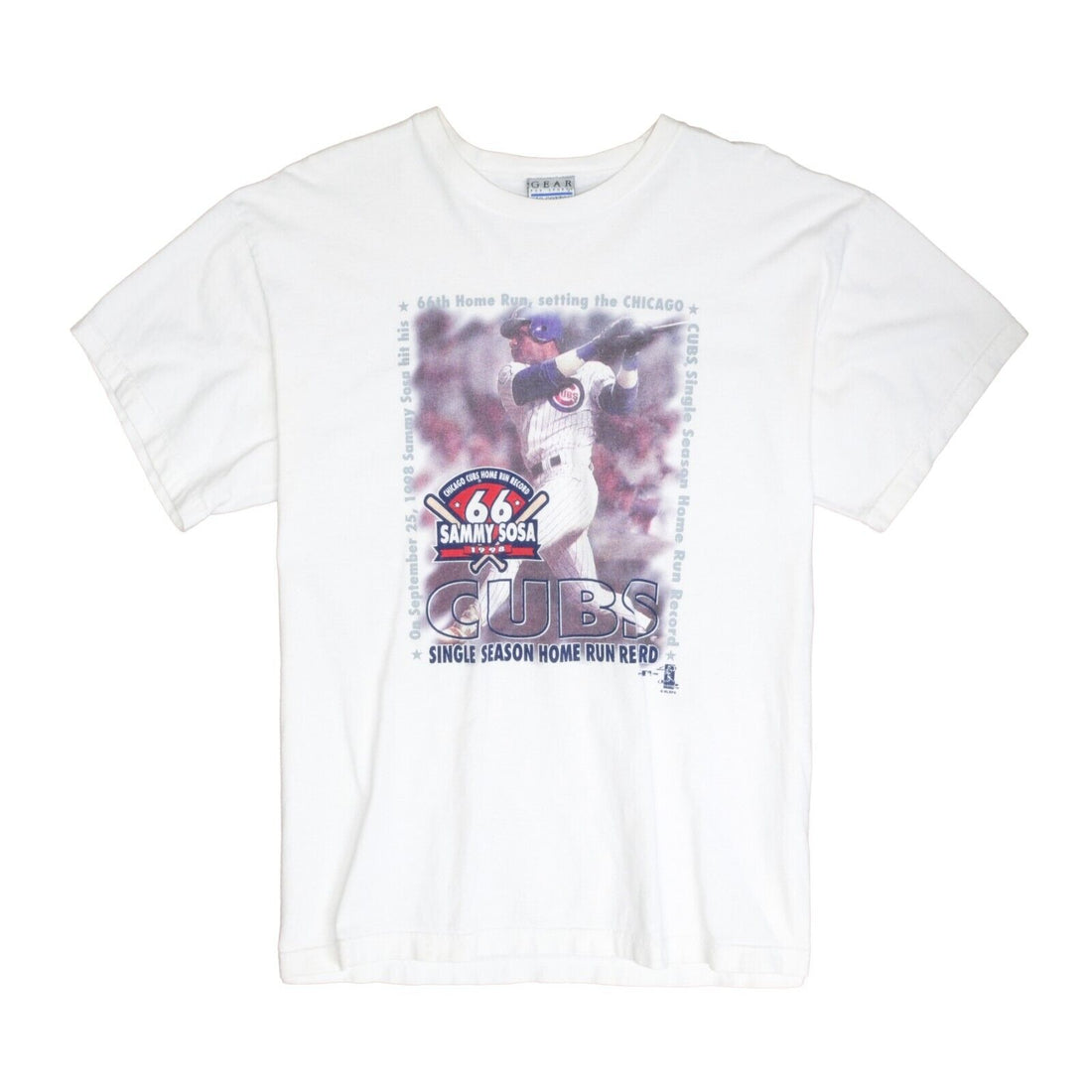 Vintage Chicago Cubs Sammy Sosa Homerun Record T-Shirt Large 1998 90s MLB
