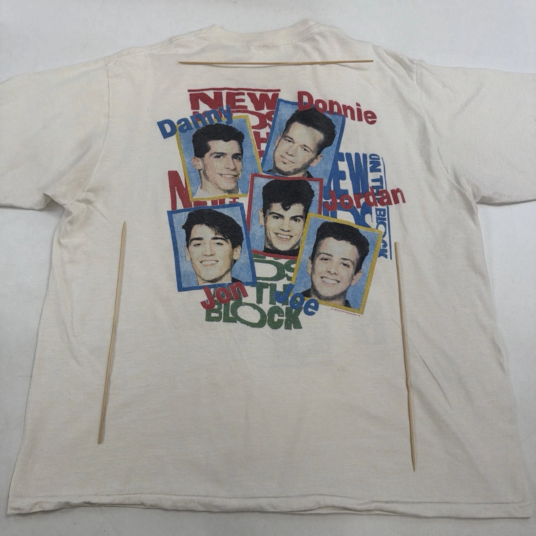 Vintage New Kids On The Block Backstage Pass T-Shirt Size XL Music 80s