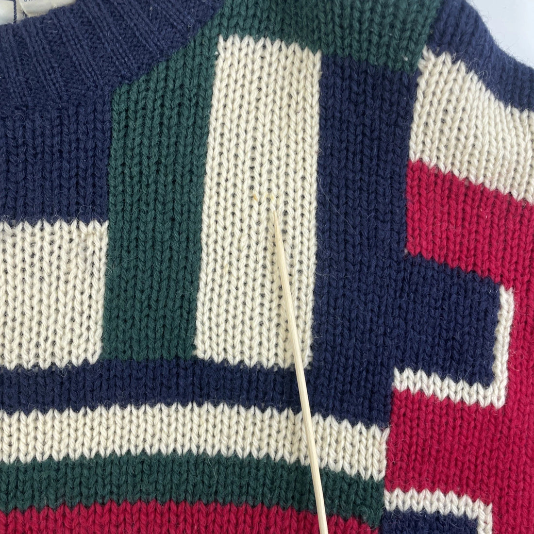 Vintage American Eagle Outfitters Flag Wool Knit Crewneck Sweater Size Large