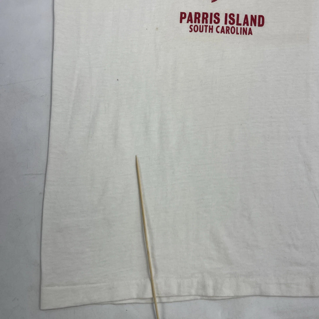 Vintage US Marines Parris Island South Carolina Ringer T-Shirt Size Large 80s