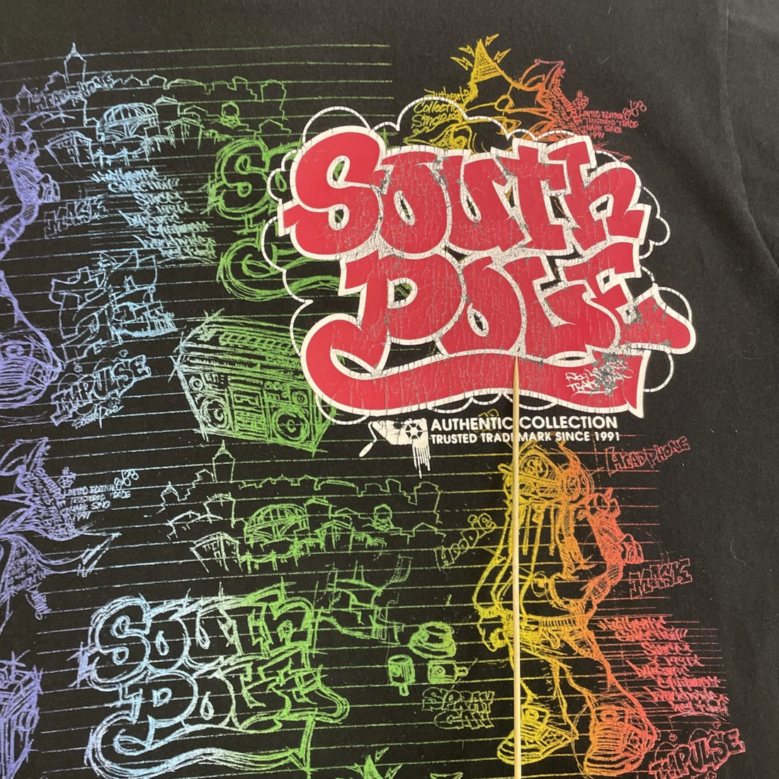 Vintage Southpole Graffiti T-Shirt Size Large Y2K