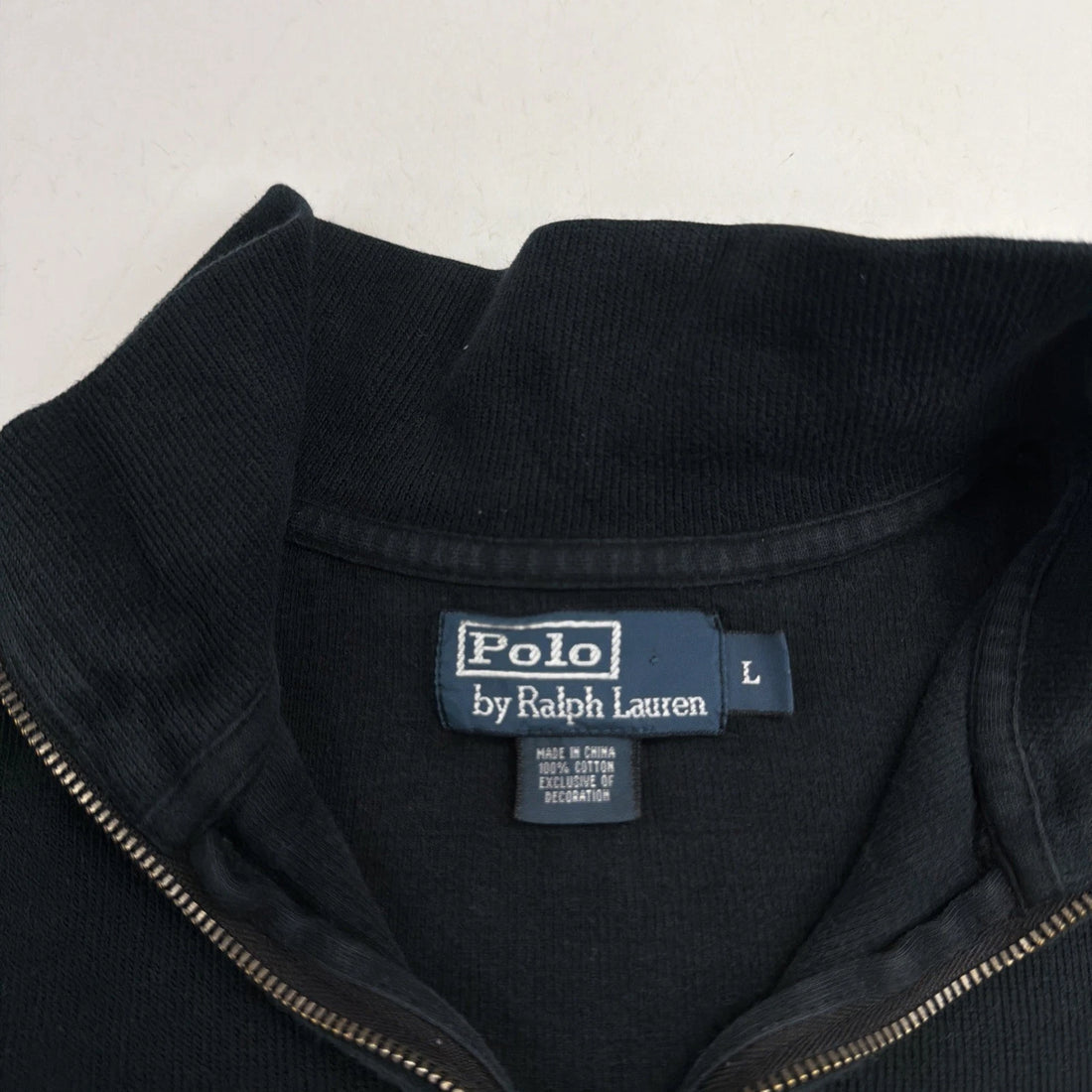 Vintage Polo Ralph Lauren 1/4 Zip Pullover Sweater Size Large Black