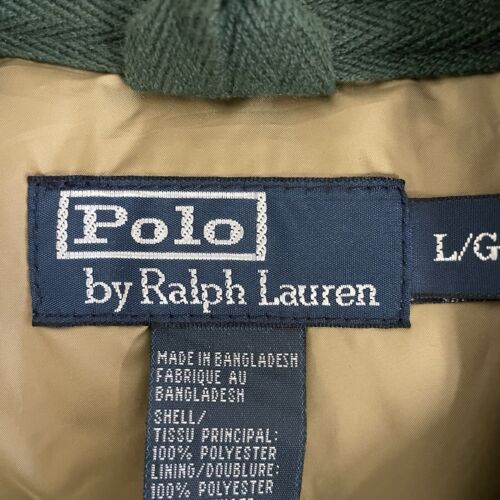 Vintage Polo Ralph Lauren Vest Jacket Size Large Green Down Insulated