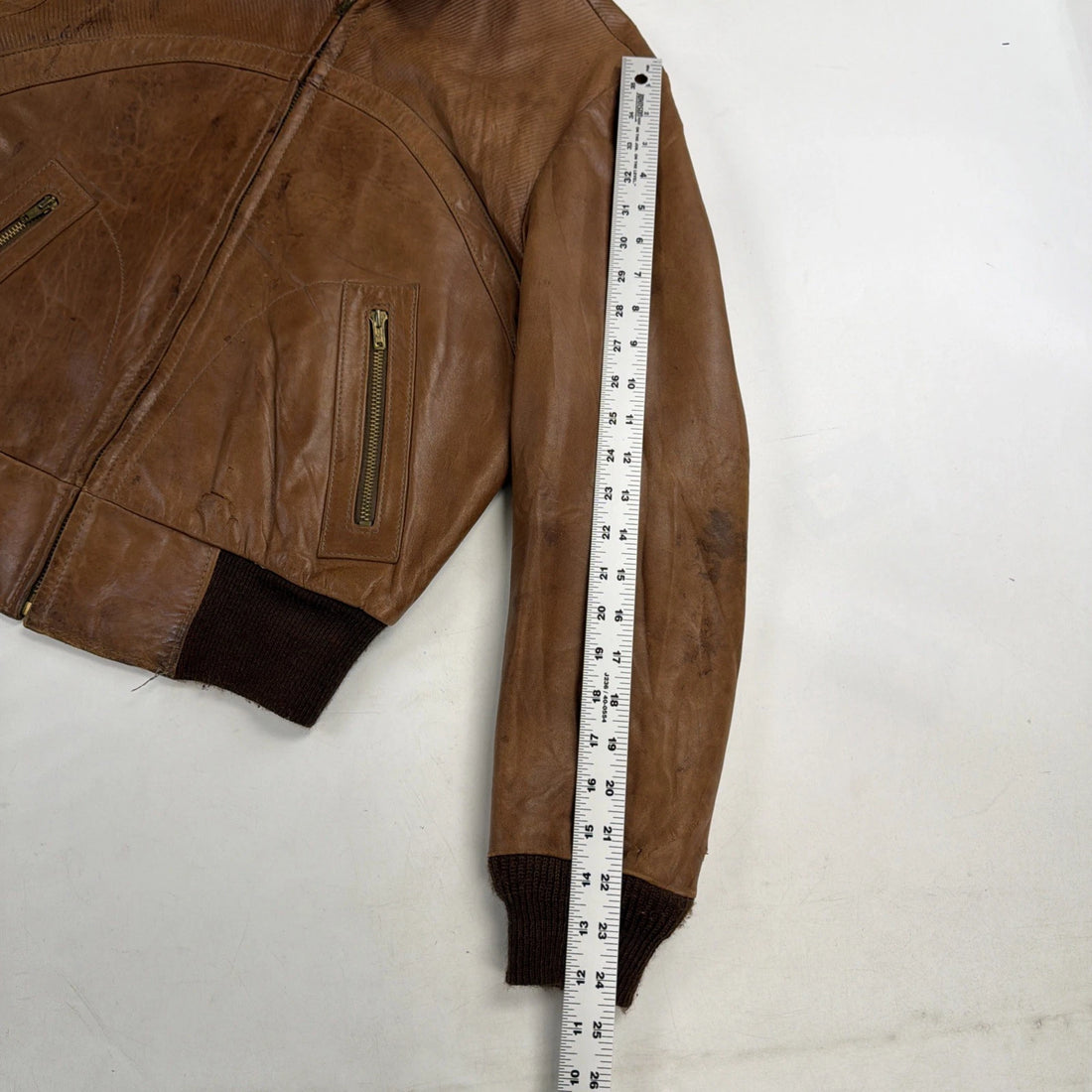 Vintage Hideout Leather Jacket Size 40 Brown Talon Zip 1950s 50s