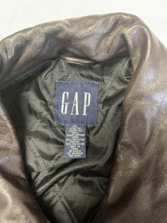 Vintage Gap Leather Coat Jacket Size XL Brown – Throwback Vault