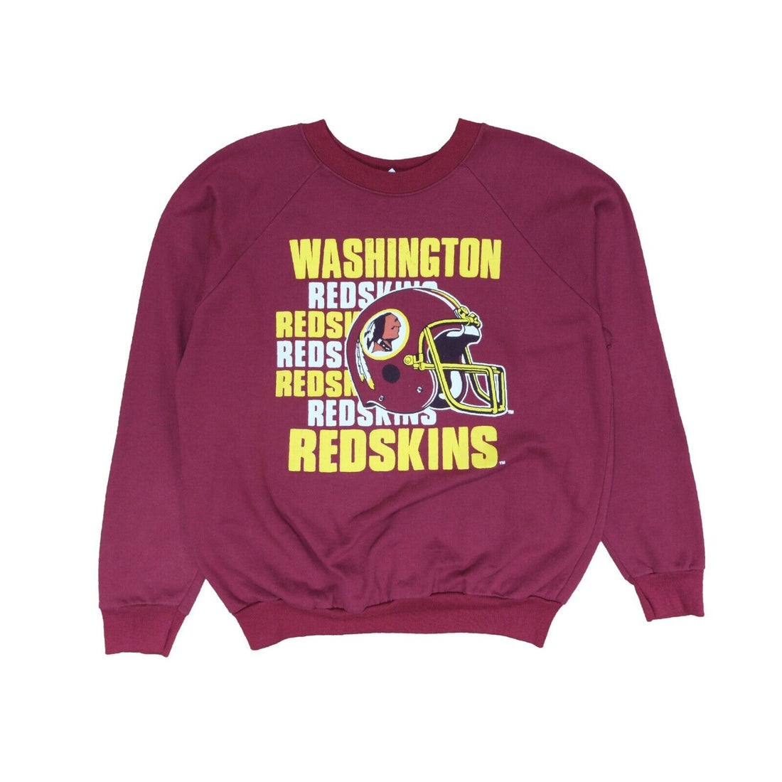 Vintage Washington Redskins Helmet Sweatshirt Size Large Red 90s NFL