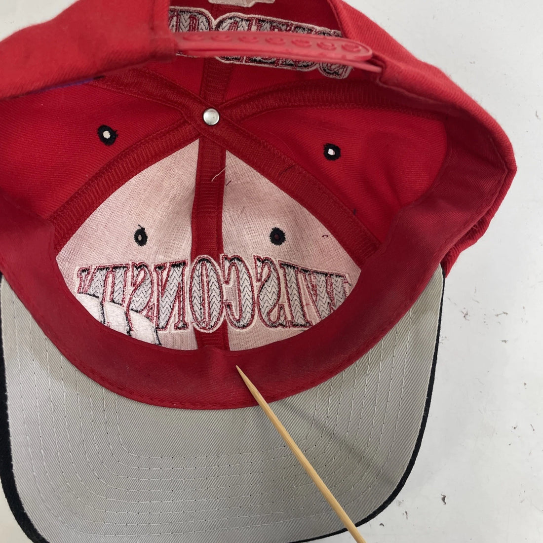 Vintage Wisconsin Badgers Blockhead Wool Starter Snapback Hat Cap OSFA 90s NCAA