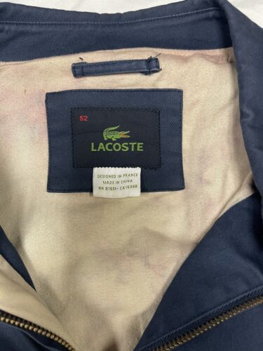 Lacoste Harrington Jacket Size 52 Blue Embroidered