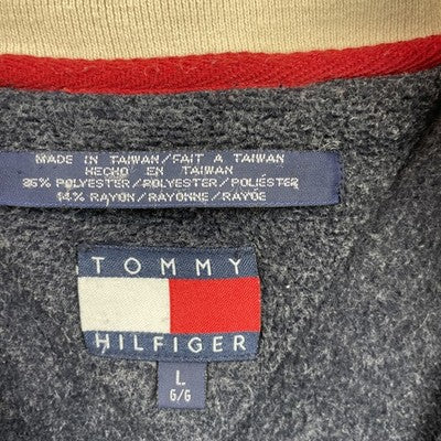 Tommy Hilfiger 1/4 Zip Pullover Fleece Sweater Size Large Winter Snowflake