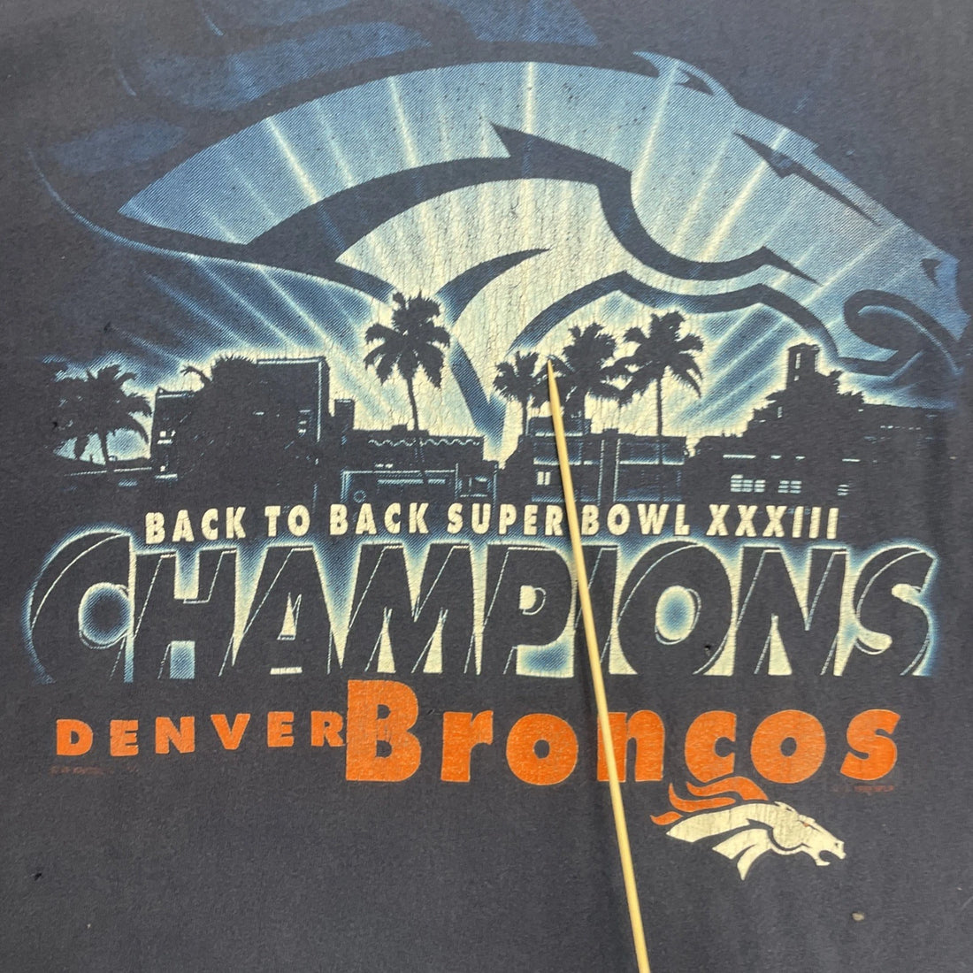 Vintage Denver Broncos Back To Back Champions T-Shirt Size 2XL NFL