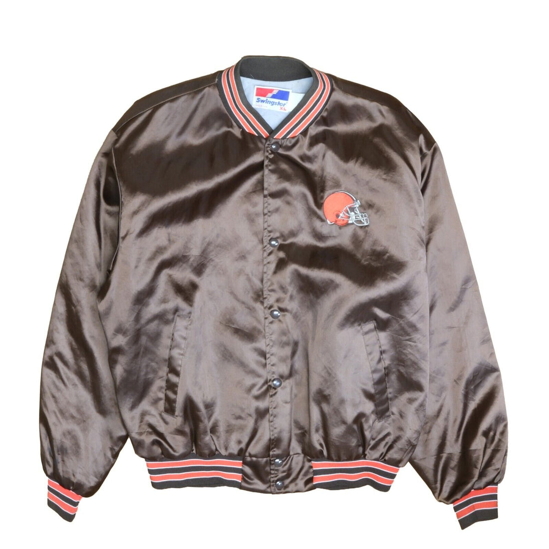 Vintage Cleveland Browns Swingster Satin Bomber Jacket Size XL NFL