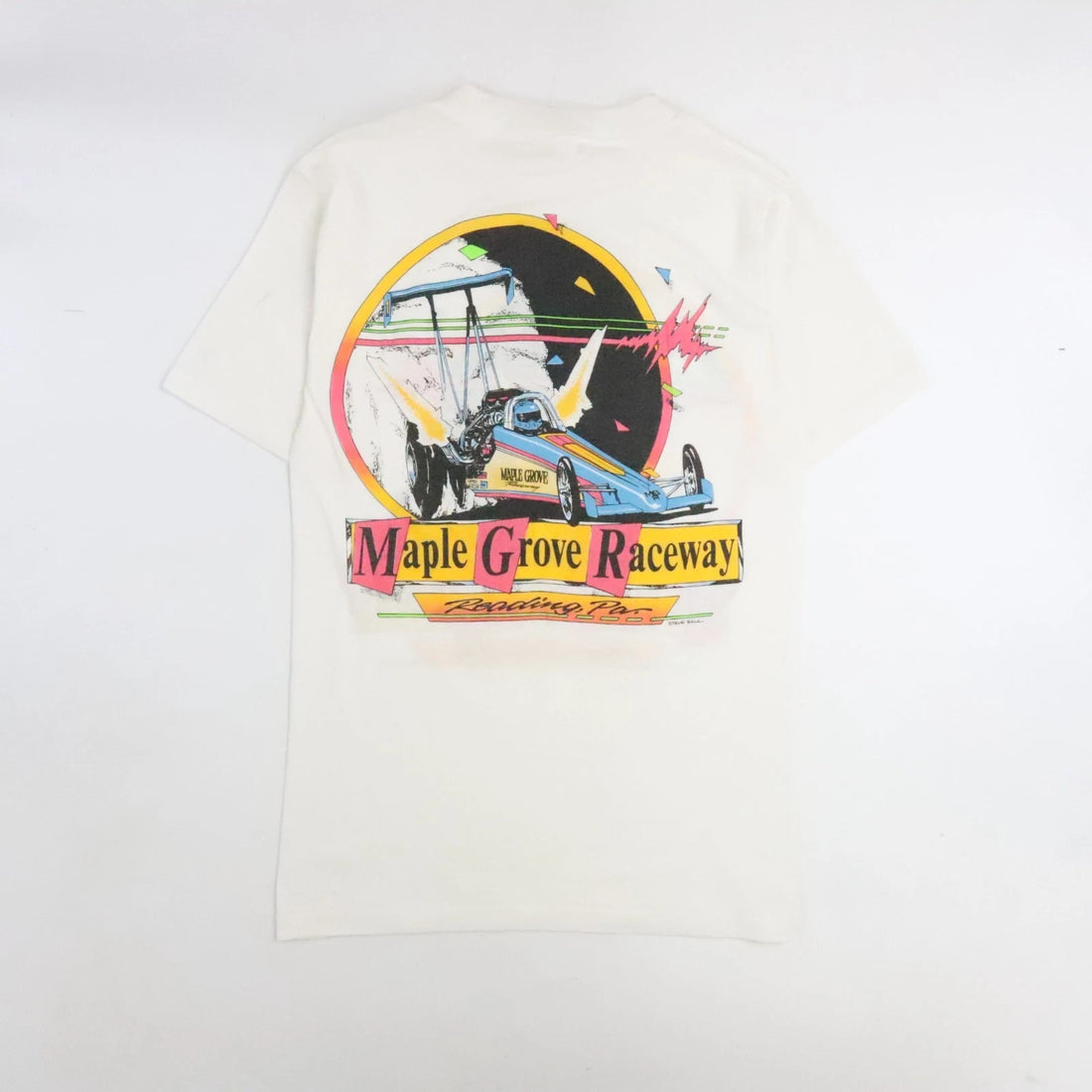 Vintage Maple Grove Raceway Racing T-Shirt Size Medium 80s 90s