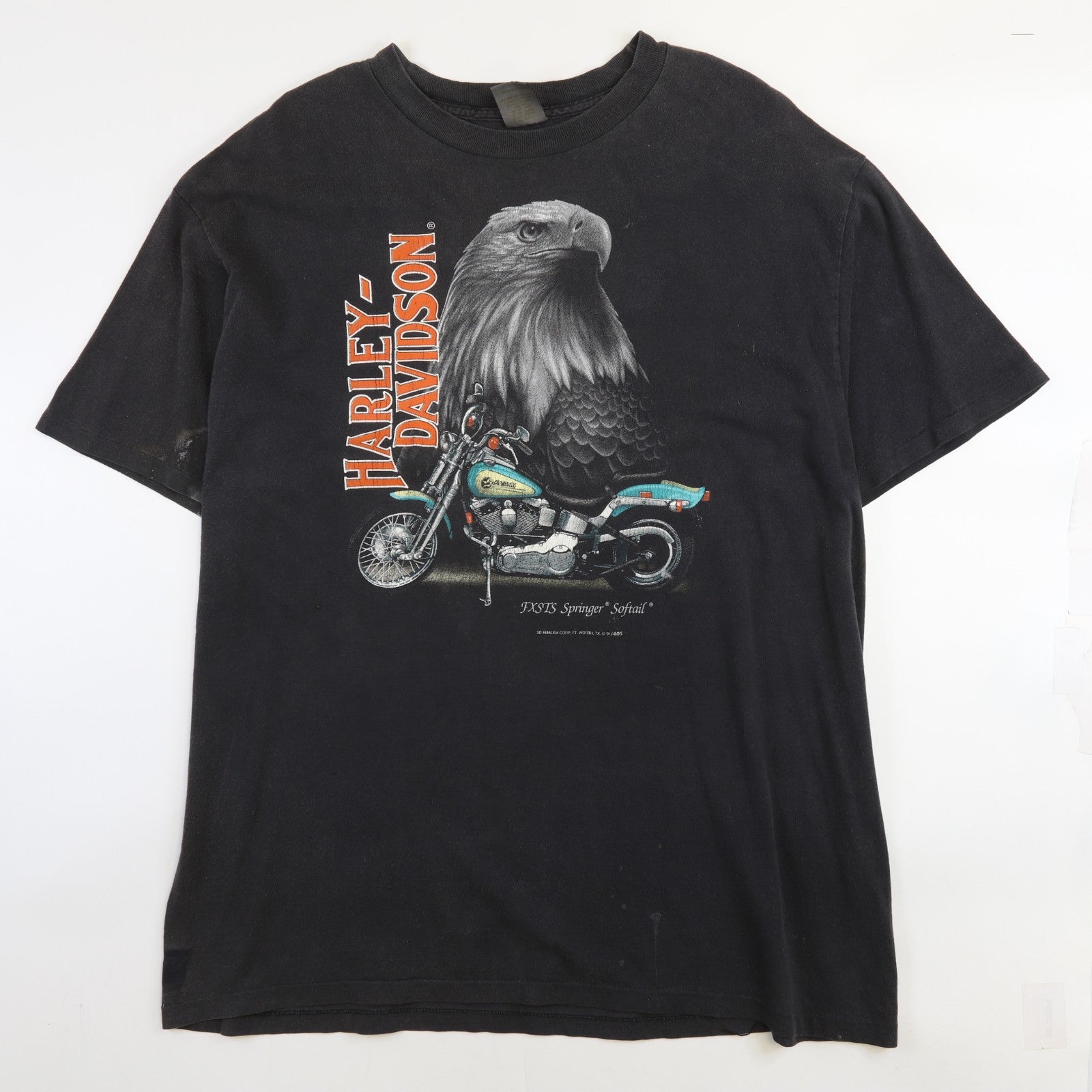 バイクウェア・装備 Harley-Davidson vintage Tshirt80s USA Vintage 1980's Harley-Davidson Motorcycles With Eagle T