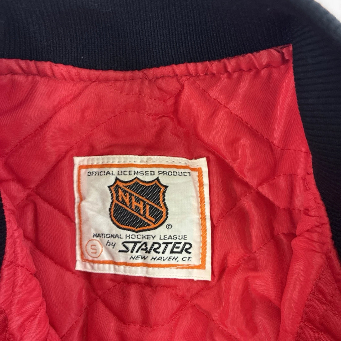 Vintage Chicago Blackhawks Starter Satin Bomber Jacket Size Small NHL