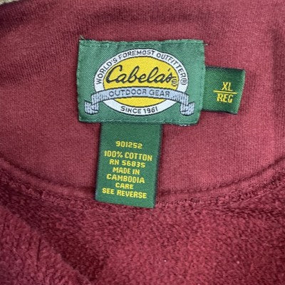 Vintage Cabela's Pullover Sweatshirt Size XL Red