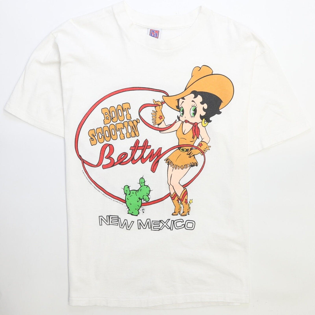 Vintage Betty Boop Boot Scootin New Mexico Western T-Shirt Size Large 1993 90s