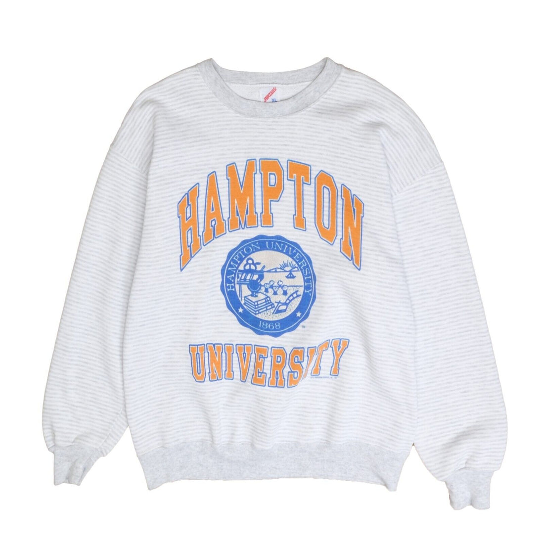 Vintage Hampton PIrates Crest Sweatshirt Crewneck Size XL Striped 1992 90s NCAA