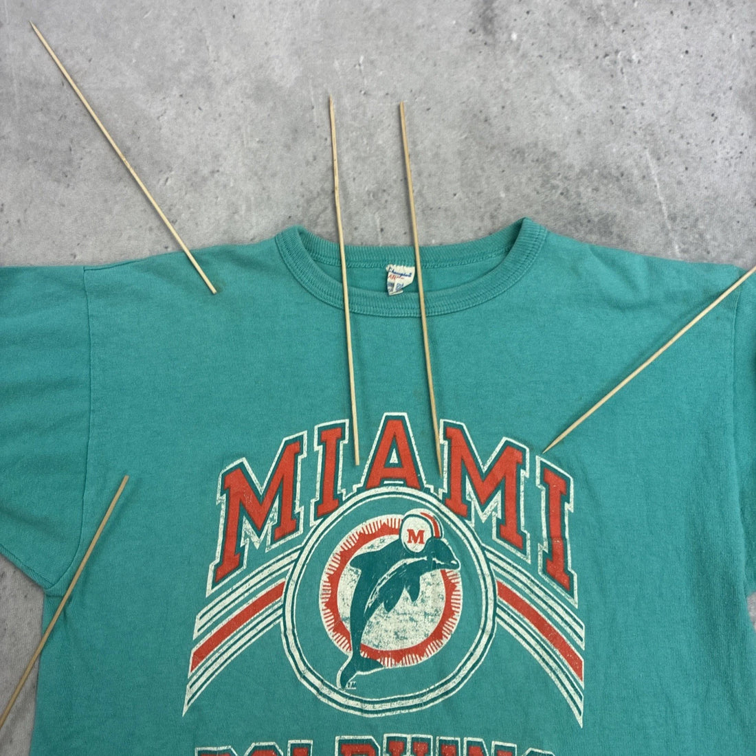Vintage Miami Dolphins Champion T-Shirt Size Large 80s NFL