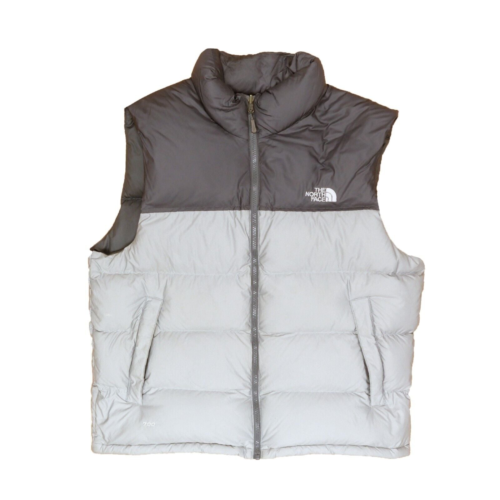 The North Face Two Tone Puffer Vest Size XL Gray TNF Goose Down