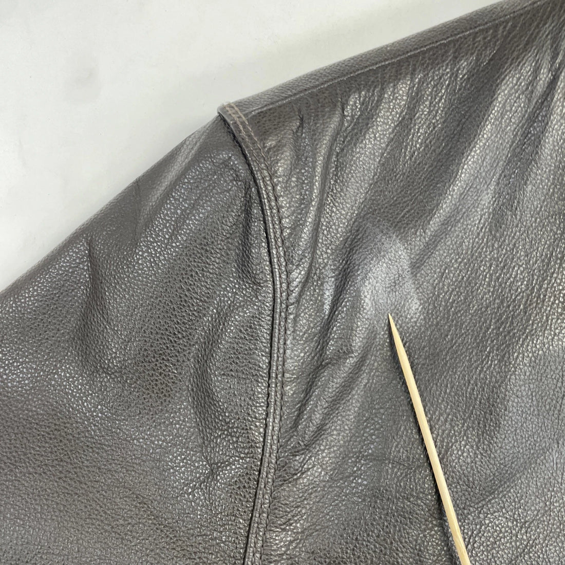 Chaps Leather Coat Jacket Size Large Brown