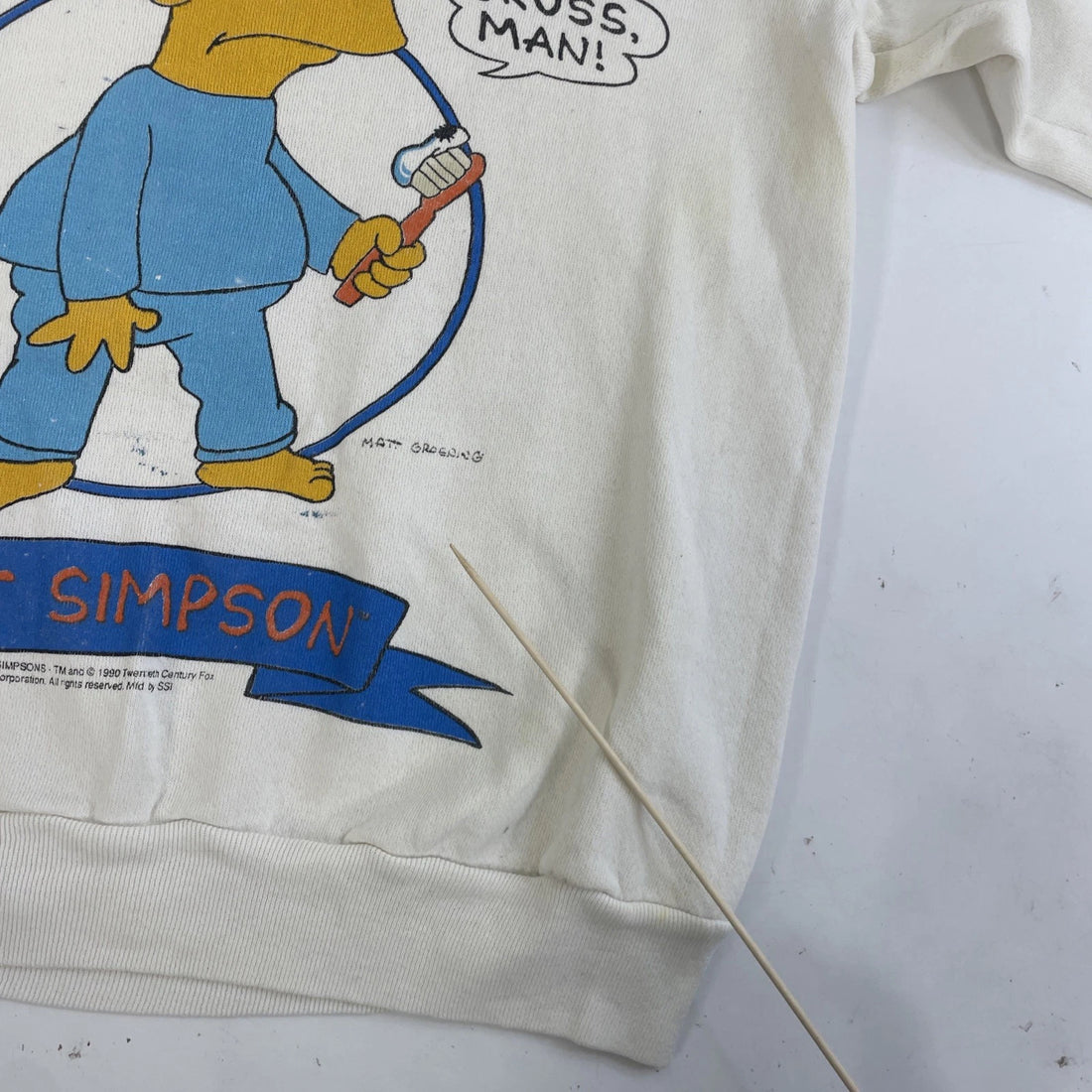 Vintage Bart Simpson Gross Man Crewneck Sweatshirt Size Small 1990 90s