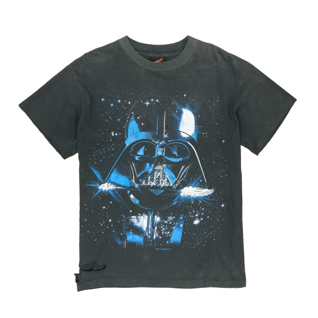 Vintage Star Wars Darth Vader T-Shirt Size Large Black Galaxy Movie Promo 90s