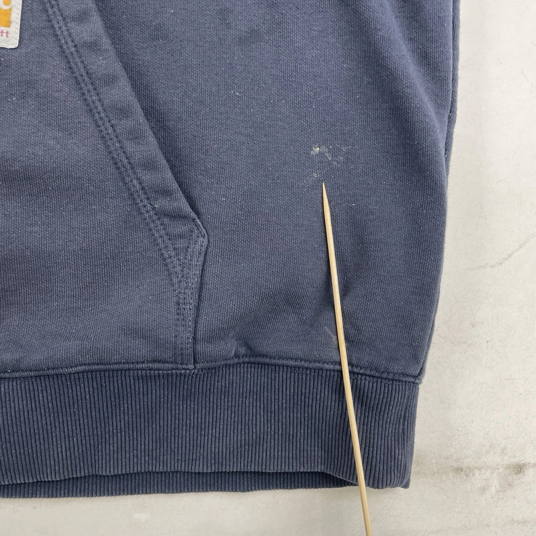 Carhartt Full Zip Sweatshirt Hoodie Size XL Blue Thermal Lined Spell Out