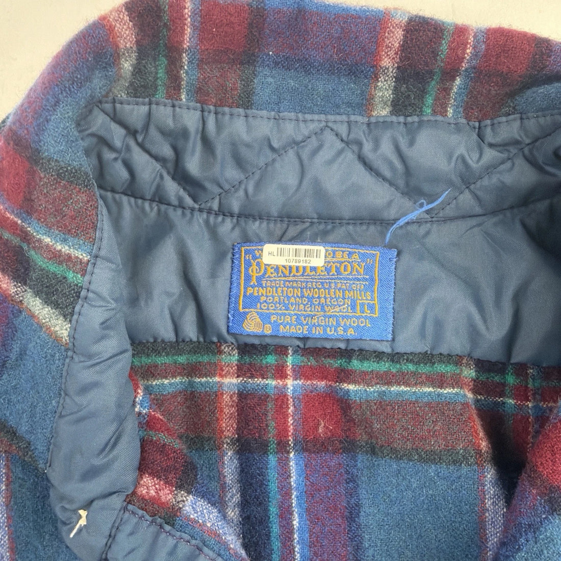 Vintage Pendleton Wool Board Button Up Shirt Size Large Plaid
